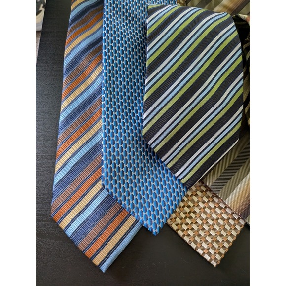 Bergamo New York Tie Lot Of 12 Neckties Jacquard Repp Multicolor Etc 56-64" - Picture 2 of 16